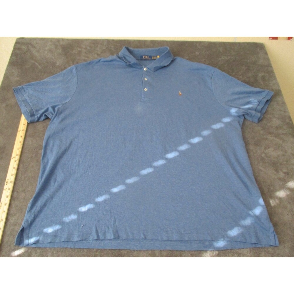 Polo Ralph Lauren Men’s Cotton Short Sleeve Polo Shirt Blue • BIG • 4XB